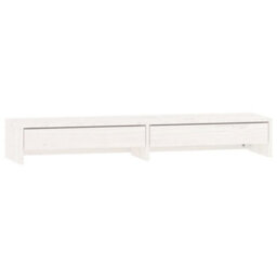 Walplus Monitor Stand White 100X27X15 Cm Solid Wood Pine - thumbnail 2