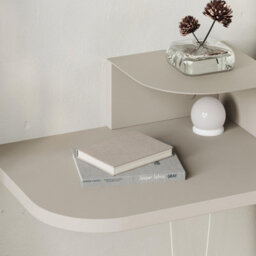 Decortie Luno Modern Floating Corner Bedside Table Nightstand Wall-Mounted Led 30Cm Sandstone Bedroom - thumbnail 5