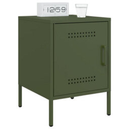 Berkfield Bedside Cabinets 2 Pcs Olive Green 36X39X50.5 Cm Steel - thumbnail 3