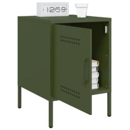 Berkfield Bedside Cabinets 2 Pcs Olive Green 36X39X50.5 Cm Steel - thumbnail 4