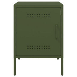 Berkfield Bedside Cabinets 2 Pcs Olive Green 36X39X50.5 Cm Steel - thumbnail 6