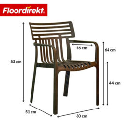 Floordirekt Stackable Garden Chair Weather Resistant Uv Protected Patio Balcony Dining Seat Anthracite 60 X 51 Cm - thumbnail 2