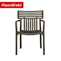 Floordirekt Stackable Garden Chair Weather Resistant Uv Protected Patio Balcony Dining Seat Anthracite 60 X 51 Cm - thumbnail 1