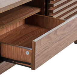 Wyld And Coco Everwood Tv Stand Dark Brown Matt Laminated Finish, W149 X D35 X H44Cm, Retro Storage Cabinet - thumbnail 7