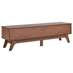 Wyld And Coco Everwood Tv Stand Dark Brown Matt Laminated Finish, W149 X D35 X H44Cm, Retro Storage Cabinet - thumbnail 6