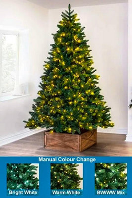 Christmas Tree World The 7Ft/210Cm Ultra Devonshire Fir Pre-Lit With Warm White/white Colour Change Leds - image 1