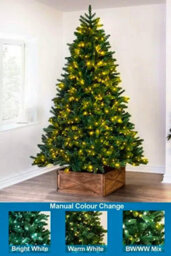 Christmas Tree World The 7Ft/210Cm Ultra Devonshire Fir Pre-Lit With Warm White/white Colour Change Leds - thumbnail 1