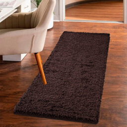 Smart Living Shaggy Soft Thick Area Rug, Living Room Carpet, Kitchen Floor, Bedroom Soft Rugs 60Cm X 110Cm - Brown - thumbnail 3