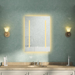 AVER-GROWTH Bathroom Mirror With Led Lights 3 Colour Shaver Socket Demister Anti-Fog Dimmable Touch/wall Switch Wall Mount Illuminated 60X80Cm - thumbnail 2