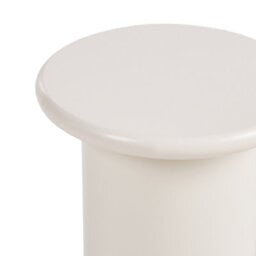Wyld And Coco Novahome Sculptural Round White Side Table - Compact Living Room Pedestal (W30 X D30 X H40Cm) - thumbnail 4