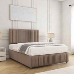 Bsspoke Rosie Divan Bed Mink Plush Velvet 24Inch Headboard & Footboard No Mattress No Drawers In Small Double King 4Ft6 6Ft - thumbnail 3