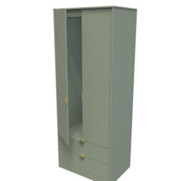 Madrid 2 Door 2 Drawer Wardrobe In Reed Green (Ready Assembled) - thumbnail 5