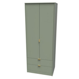 Madrid 2 Door 2 Drawer Wardrobe In Reed Green (Ready Assembled) - thumbnail 3