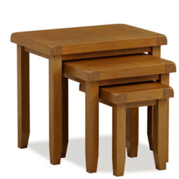 Rest Relax Elston Oak Nest Of 3 Tables Brown - thumbnail 3
