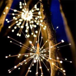 HSD 96 Led Warm White Triple Starburst Lights - Solar Power Lights For Christmas, Weddings, And Home Decor - thumbnail 2