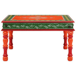 Berkfield Durable Coffee Table Orange Hand Painted Solid Wood Mango