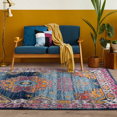The Rug Edit Blue Multi Traditional Muse Oriental Medallion Rug - image 1