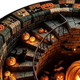 Amorly 60Cm Halloween Optical Illusion, Rug Plush Non-Slip, Pumpkin Illusion Carpet Modern Soft Floor,doormat For Home, Bedroom Indoor - thumbnail 6