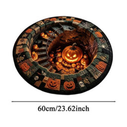 Amorly 60Cm Halloween Optical Illusion, Rug Plush Non-Slip, Pumpkin Illusion Carpet Modern Soft Floor,doormat For Home, Bedroom Indoor - thumbnail 5