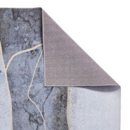 Grey Gold Abstract Polyester Modern Rug For Living Room, Dinning Room- 120Cm X 170Cm ( 3Ft. 11In. X 5Ft. 6In.) - thumbnail 2