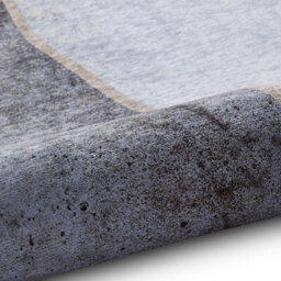 Grey Gold Abstract Polyester Modern Rug For Living Room, Dinning Room- 120Cm X 170Cm ( 3Ft. 11In. X 5Ft. 6In.) - thumbnail 3