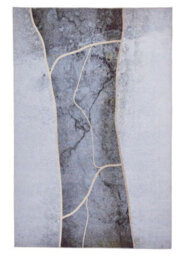 Grey Gold Abstract Polyester Modern Rug For Living Room, Dinning Room- 120Cm X 170Cm ( 3Ft. 11In. X 5Ft. 6In.) - thumbnail 7
