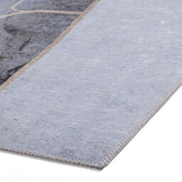 Grey Gold Abstract Polyester Modern Rug For Living Room, Dinning Room- 120Cm X 170Cm ( 3Ft. 11In. X 5Ft. 6In.) - thumbnail 4
