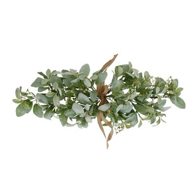 Hill Interiors Lambs Ear & Wax Flower Winter Artificial Flower Green (70Cm)