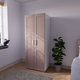 Atomia Contemporary Matt Antique Rose Double Wardrobe (H)1875mm (W)750mm (D)580mm - thumbnail 1