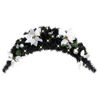 Berkfield Christmas Arch With Led Lights Black 90 Cm Pvc - image 1