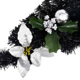 Berkfield Christmas Arch With Led Lights Black 90 Cm Pvc - thumbnail 4