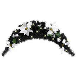 Berkfield Christmas Arch With Led Lights Black 90 Cm Pvc - thumbnail 1