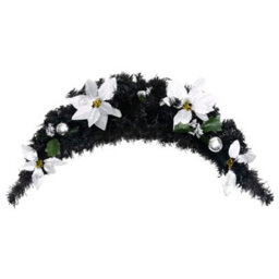 Berkfield Christmas Arch With Led Lights Black 90 Cm Pvc - thumbnail 3