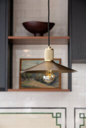 Industville Knurled Slope Pendant Light  - Brass, Brass Shade, Brass Pendant Holder - thumbnail 7