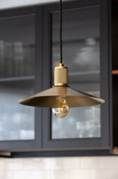 Industville Knurled Slope Pendant Light  - Brass, Brass Shade, Brass Pendant Holder - thumbnail 5