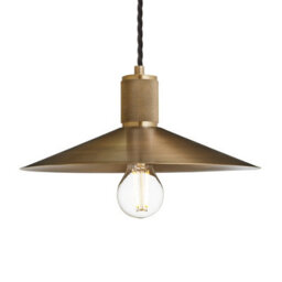 Industville Knurled Slope Pendant Light  - Brass, Brass Shade, Brass Pendant Holder - thumbnail 1