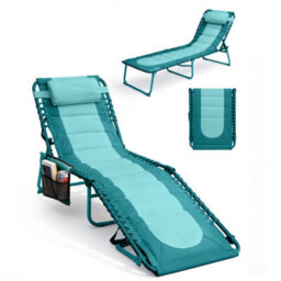 Keplin Colour Block Version Of Foldable 600D Oxford Fabric Sun Lounger, 70X56X15Cm, 110Kg, Teal - thumbnail 1