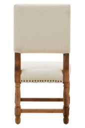 Orsina Modern Oak Burn Whitewash Linen Dining Chair, Sturdy Modern Dining Chair For Kitchen, Rustic Modern Chair - thumbnail 4
