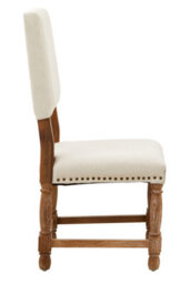 Orsina Modern Oak Burn Whitewash Linen Dining Chair, Sturdy Modern Dining Chair For Kitchen, Rustic Modern Chair - thumbnail 3