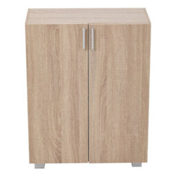 Oak Effect 2 Door Storage Cabinet Freestanding Kitchen Buffet Sideboard Cupboard - thumbnail 1
