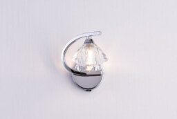 Harper Living Single Right Curved Wall Light And Sconce, Clear Glass Shade, Polished Chrome Finish - thumbnail 3