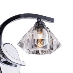Harper Living Single Right Curved Wall Light And Sconce, Clear Glass Shade, Polished Chrome Finish - thumbnail 7