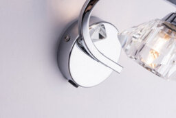 Harper Living Single Right Curved Wall Light And Sconce, Clear Glass Shade, Polished Chrome Finish - thumbnail 6