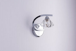 Harper Living Single Right Curved Wall Light And Sconce, Clear Glass Shade, Polished Chrome Finish - thumbnail 4