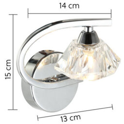 Harper Living Single Right Curved Wall Light And Sconce, Clear Glass Shade, Polished Chrome Finish - thumbnail 8