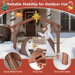 Costway Lighted Outdoor Christmas Decoration Nativity Scene Pre-Lit Xmas Decoration - thumbnail 8