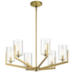 Luminosa Lighting Luminosa Kichler Nye Multi Arm Pendant Ceiling Light Brushed Natural Brass - thumbnail 1