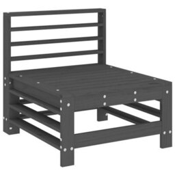 Walplus Outdoor Garden Middle Sofa For Patio Balcony Poolside Furniture Grey Solid Wood Pine - Cushion Not Included - thumbnail 2