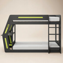 Flair Alister Gaming Bunk Bed With Desk Charcoal & Green - thumbnail 4