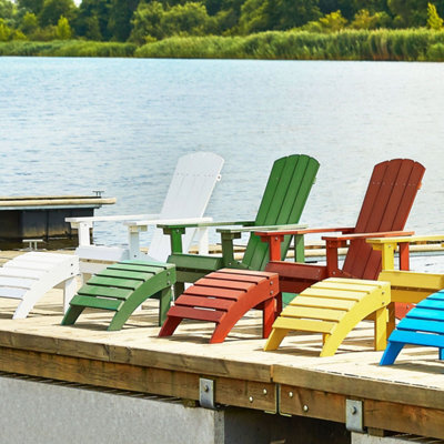 Beliani Evergreen Outdoor Garden Chair With Integrated Footstool, Matt Green, Plastic Wood And Stainless Steel - image 1